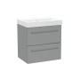 Malvern Slim 50cm Two Drawer Wall Hung Unit & Basin in Dust Grey