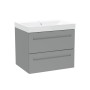 Malvern 60cm Two Drawer Wall Hung Unit & Basin in Dust Grey