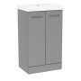 Malvern Slim 50cm Two Door Floorstanding Unit & Basin in Dust Grey