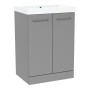 Malvern 60cm Two Door Floorstanding Unit & Basin in Dust Grey