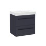 Malvern Slim 50cm Two Drawer Wall Hung Unit & Basin in Indigo