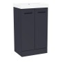 Malvern Slim 50cm Two Door Floorstanding Unit & Basin in Indigo