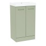 Malvern Slim 50cm Two Door Floorstanding Unit & Basin in Green