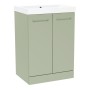 Malvern 60cm Two Door Floorstanding Unit & Basin in Green