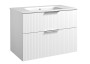 Helmsley 80cm Two Drawer Wall Hung Unit & Basin in Matt White