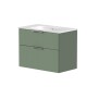 Helmsley 80cm Two Drawer Wall Hung Unit & Basin in Reed Green