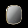 Stanway 50cm Illuminated Soft Square Mirror With Demister in Satin brass