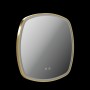Stanway 60cm Illuminated Soft Square Mirror With Demister in Satin Brass
