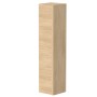 Fairford 35cm One Door Wall Hung Column Unit in Light Oak with a Solid Wood Handle