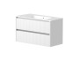 Dursley 100cm Two Drawer Wall Hung Unit & Basin in Matt White