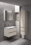 Dursley 80cm Two Drawer Wall Hung Unit & Basin in Cashmere