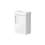 Esher 40cm One Door Wall Hung Cloakroom Unit & Basin in White Gloss