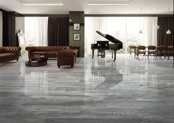 Castello Chambord Grey Polished Porcelain Wall and Floor Tile 200x1200mm