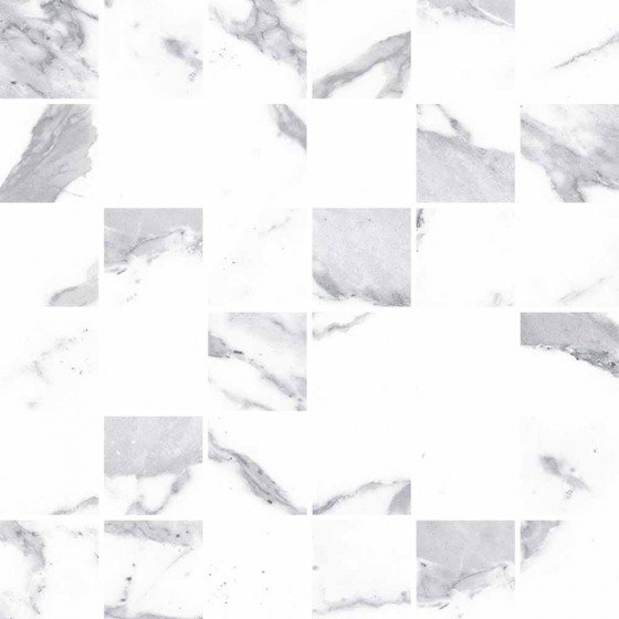 Marbellous Statuario Arabescato Square Mosaic Porcelain Floor and Wall Tile330x330mm