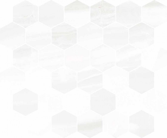 Marbellous Onice Bianco Hexagon Mosaic Porcelain Floor and Wall Tile 330x300mm 