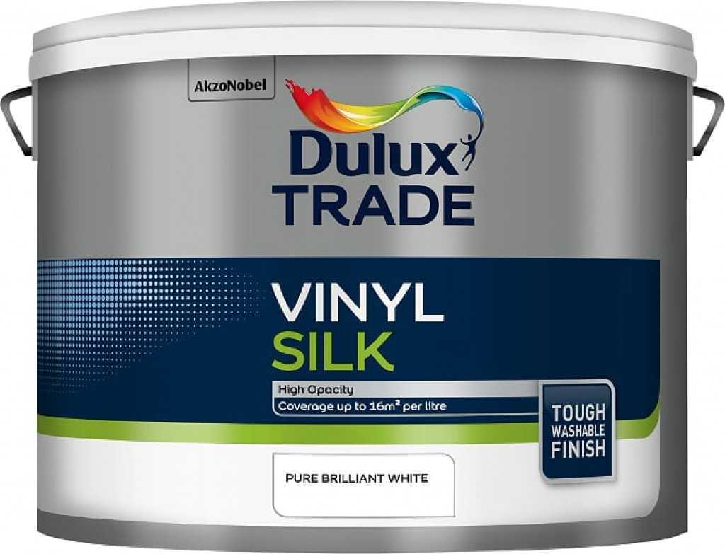 Dulux Trade Paint Vinyl Silk Pbw 10lt N&C Tiles and Bathrooms