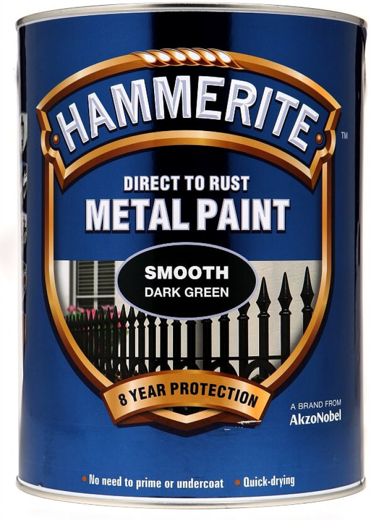 Hammerite Metal Paint Smooth Dark Green 5lt N&C Tiles and Bathrooms
