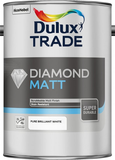 Dulux Trade Paint Diamond Matt Brilliant White 5lt