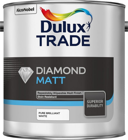 Dulux Trade Paint Diamond Matt Brilliant White 2.5lt