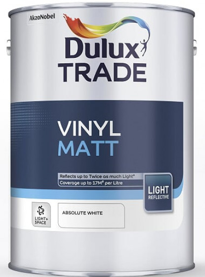 Dulux Trade Paint Vinyl Matt Light & Space Absolute White 5lt
