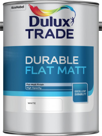 Dulux Trade Paint Durable Flat Matt White 5lt