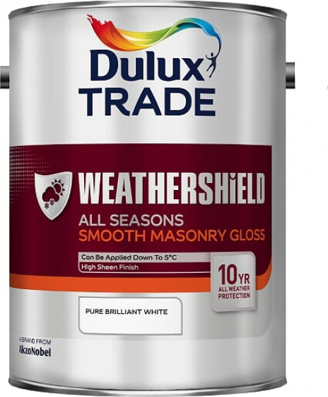 Dulux Trade Weathershield All Season Pliolite Smooth Masonry White 5lt