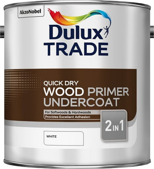 Dulux Trade Paint Quick Dry Wood Primer Undercoat 2.5lt