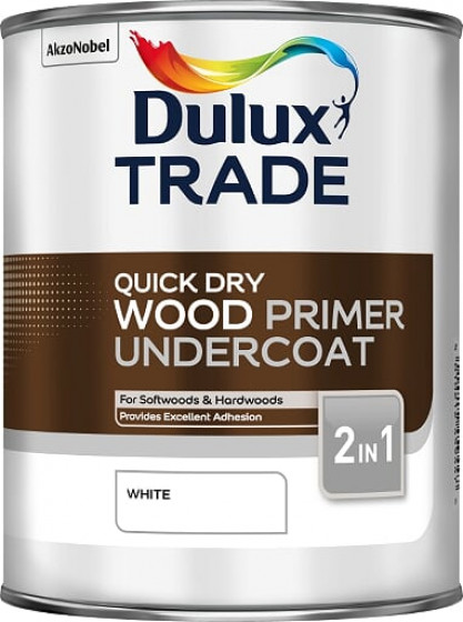 Dulux Trade Paint Quick Dry Wood Primer Undercoat 1lt