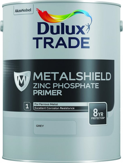 Dulux Trade Paint Metalshield Zinc Phosphate Primer Grey 5lt