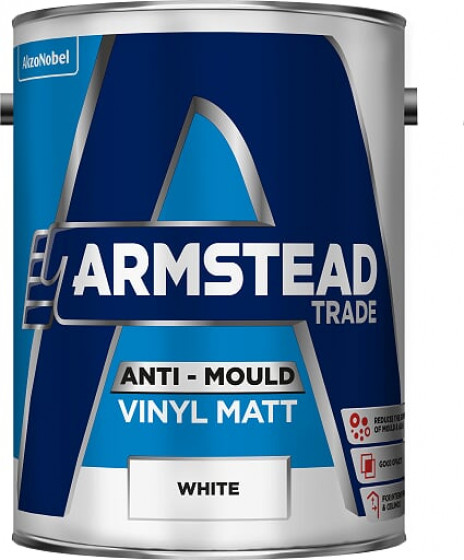 Armstead Trade Paint Anti-Mould Vinyl Matt White 5lt