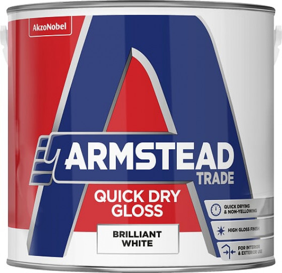 Armstead Trade Paint Quick Dry Gloss B/White 2.5l