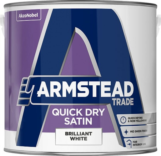 Armstead Trade Paint Quick Dry Satin B/White 2.5l
