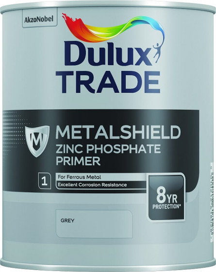Dulux Trade Paint Metalshield Zinc Phosphate Primer Grey 1l