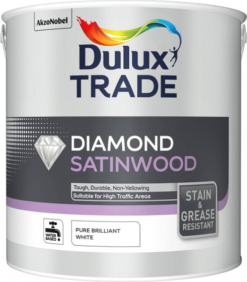 Dulux Trade Paint Diamond Satinwood Pbw 2.5l