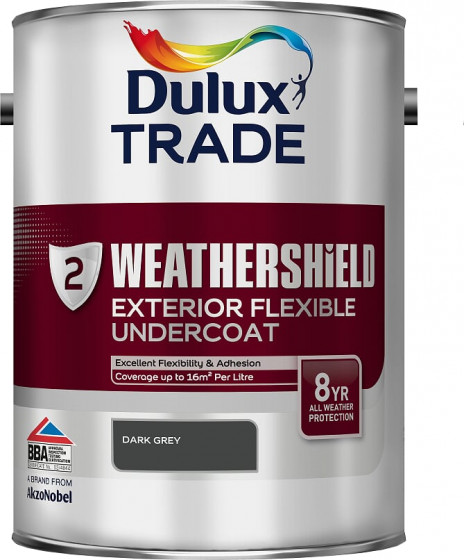 Dulux Trade Paint Weathershield Paint Exterior Undercoat Dark Grey 5l