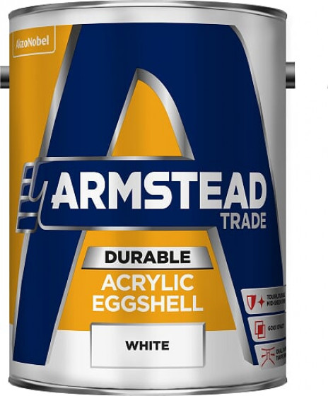Armstead Trade Paint Durable Acrylic Eggshell White 5lt