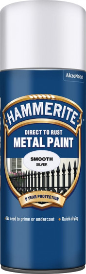Hammerite Metal Paint Smooth Silver 400ml Aerosol (6)