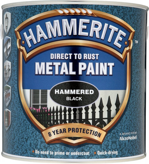 Hammerite Hammered Metal Finish Paint Black 2.5lt