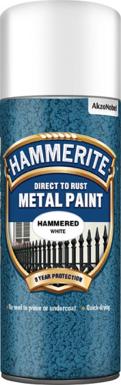 Hammerite Metal Paint Hammered White 400ml Aerosol (6)