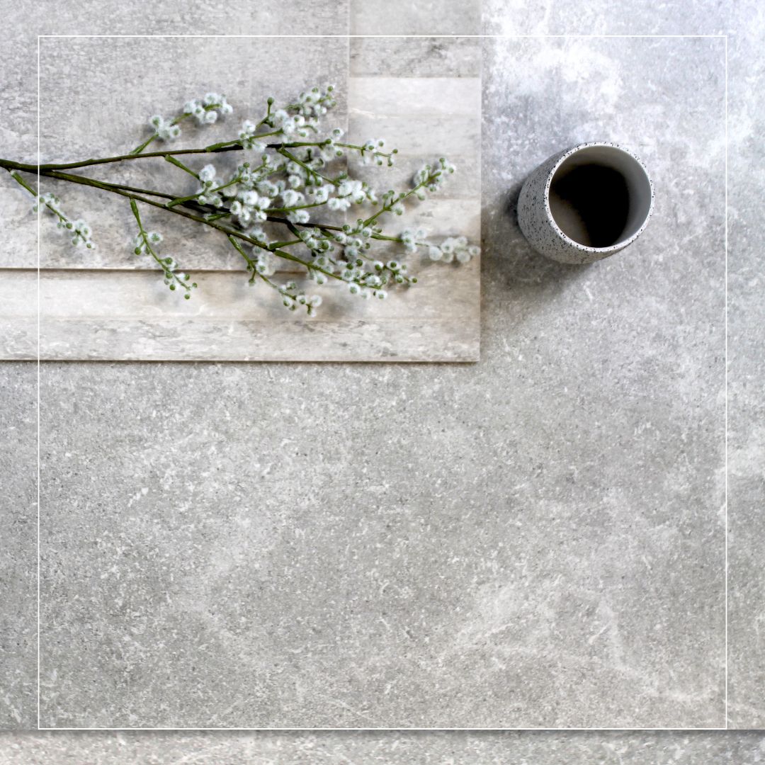 Stone effect bathroom tiles trend 2025