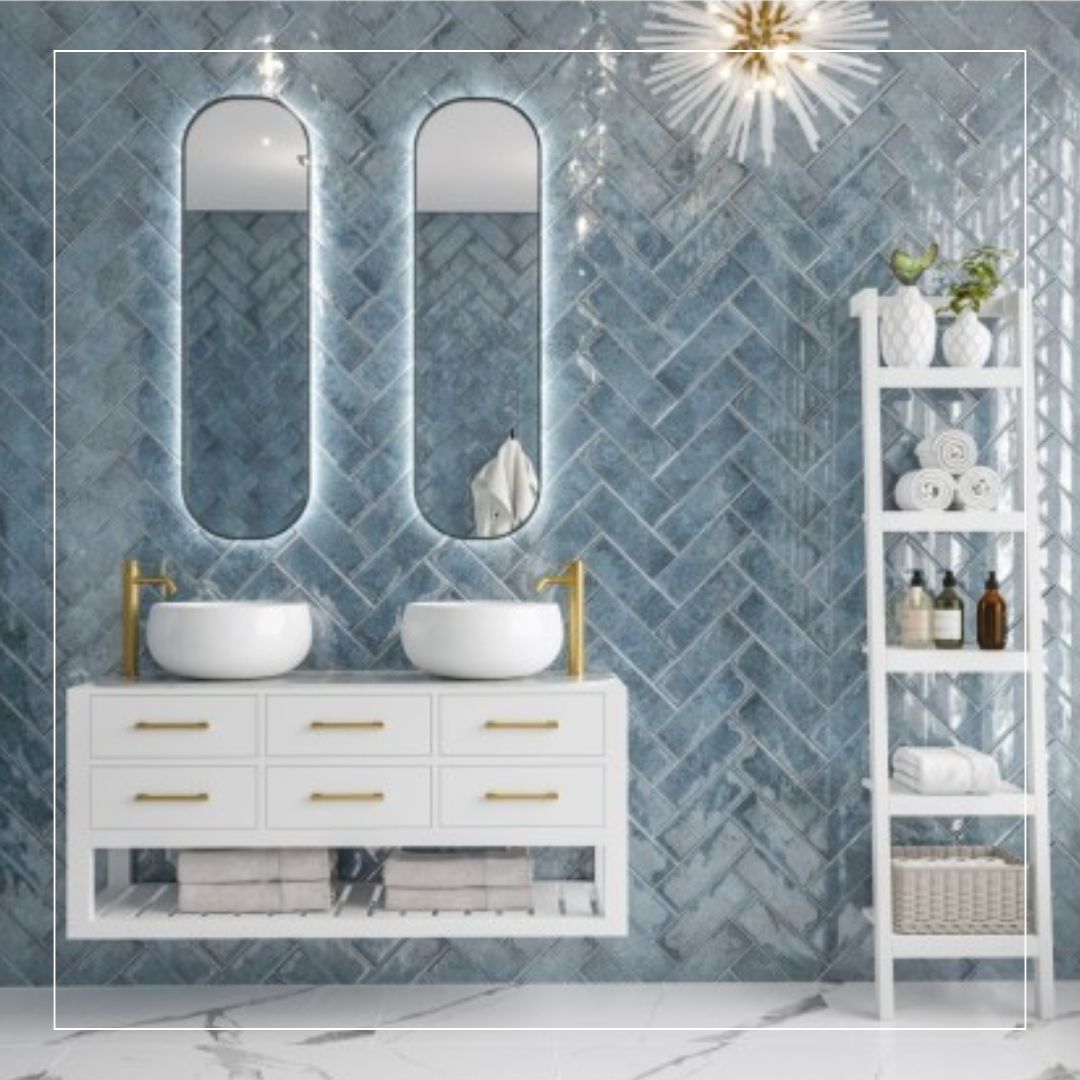 Light blue bathroom tiles trend