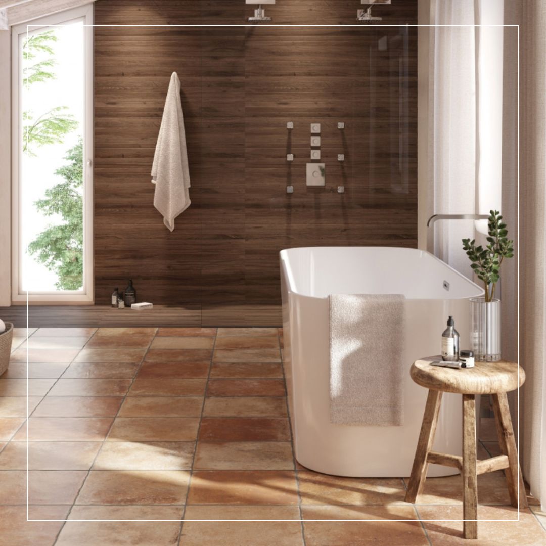 terracotta bathroom tile trend