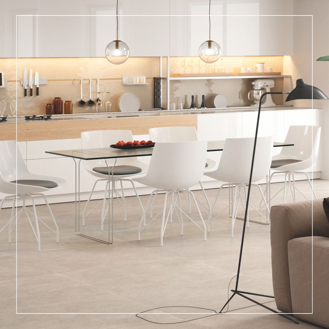 Beige kitchen wall tile
