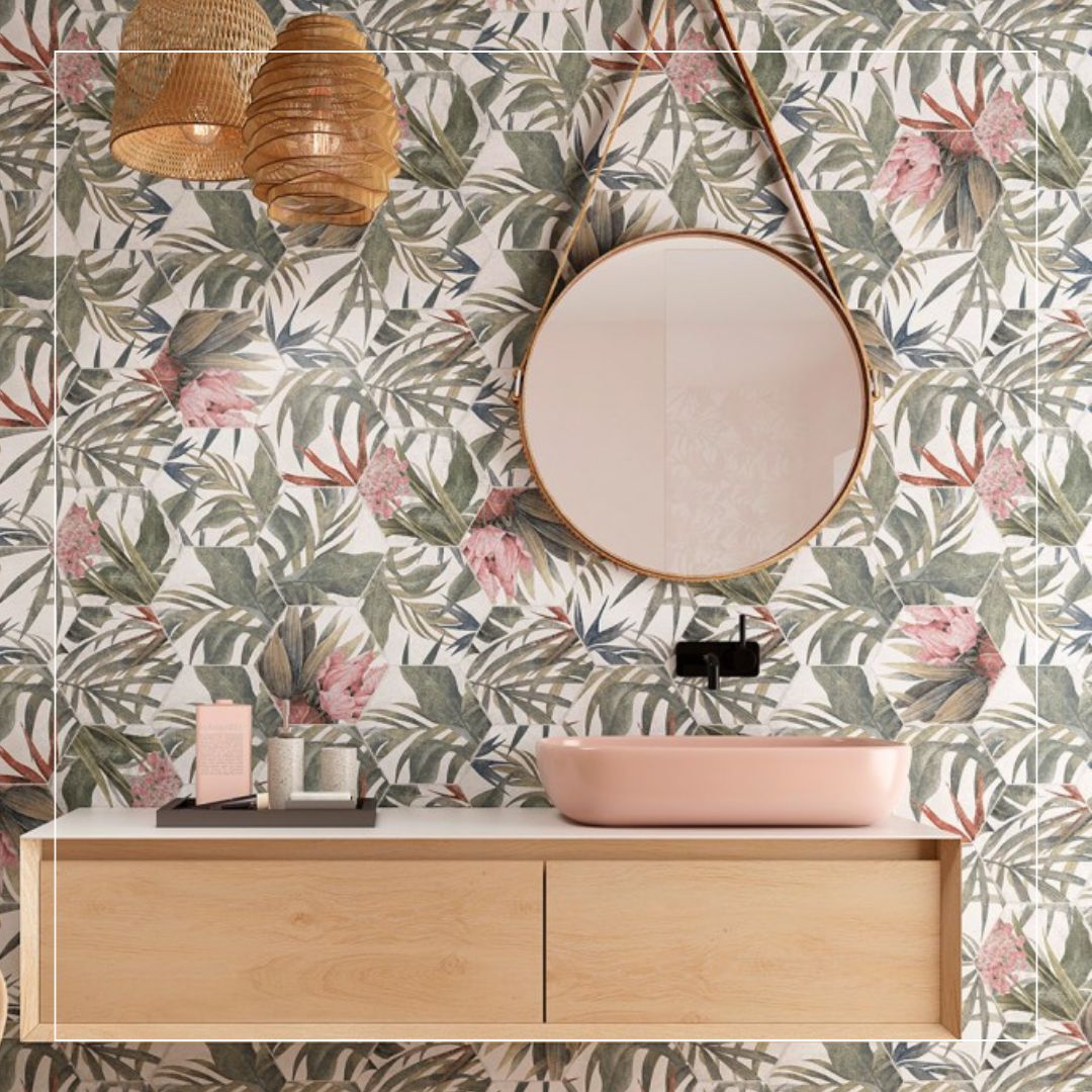 Patterned tilesfor small bathroom ideas