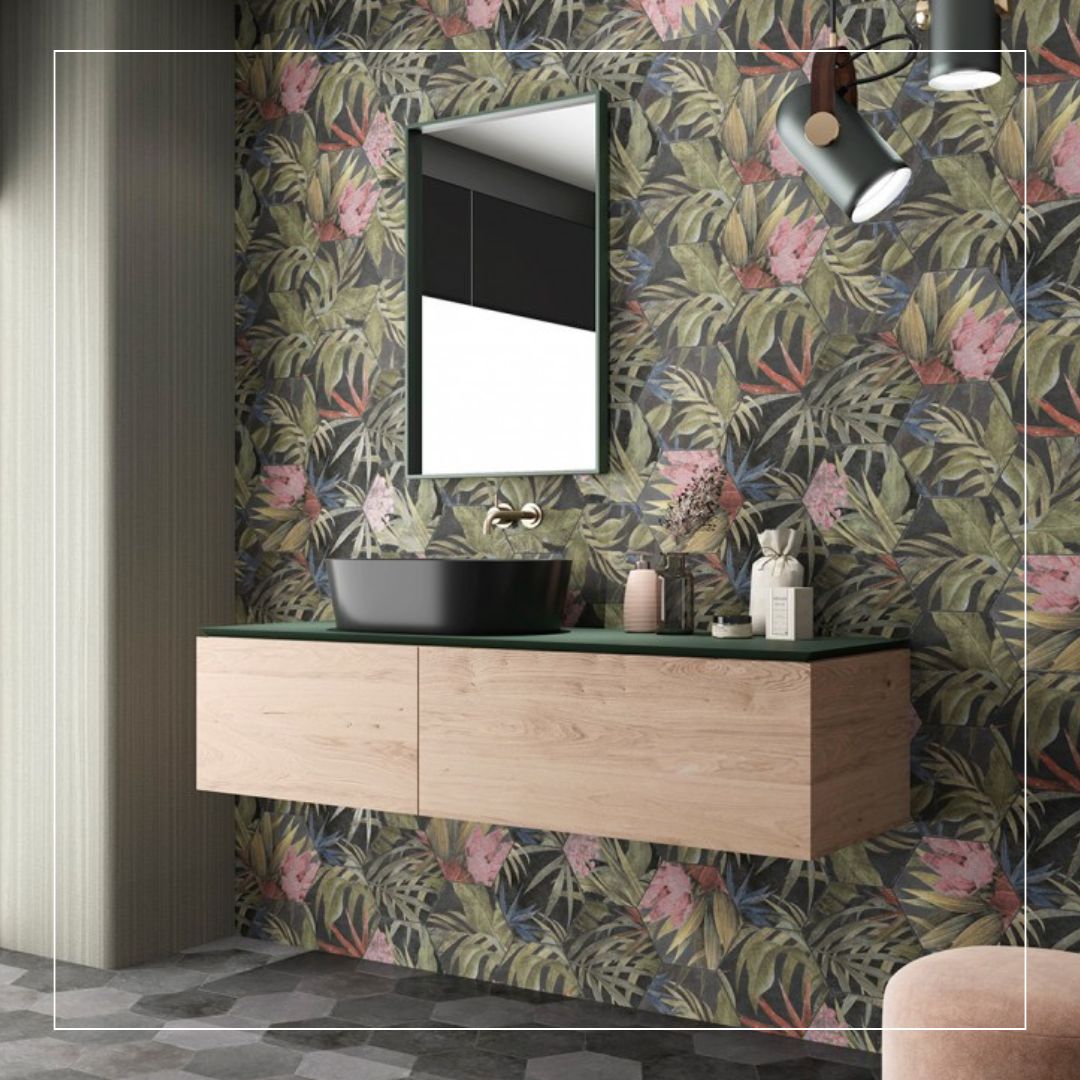 patterned wall tiles bathroom ideas
