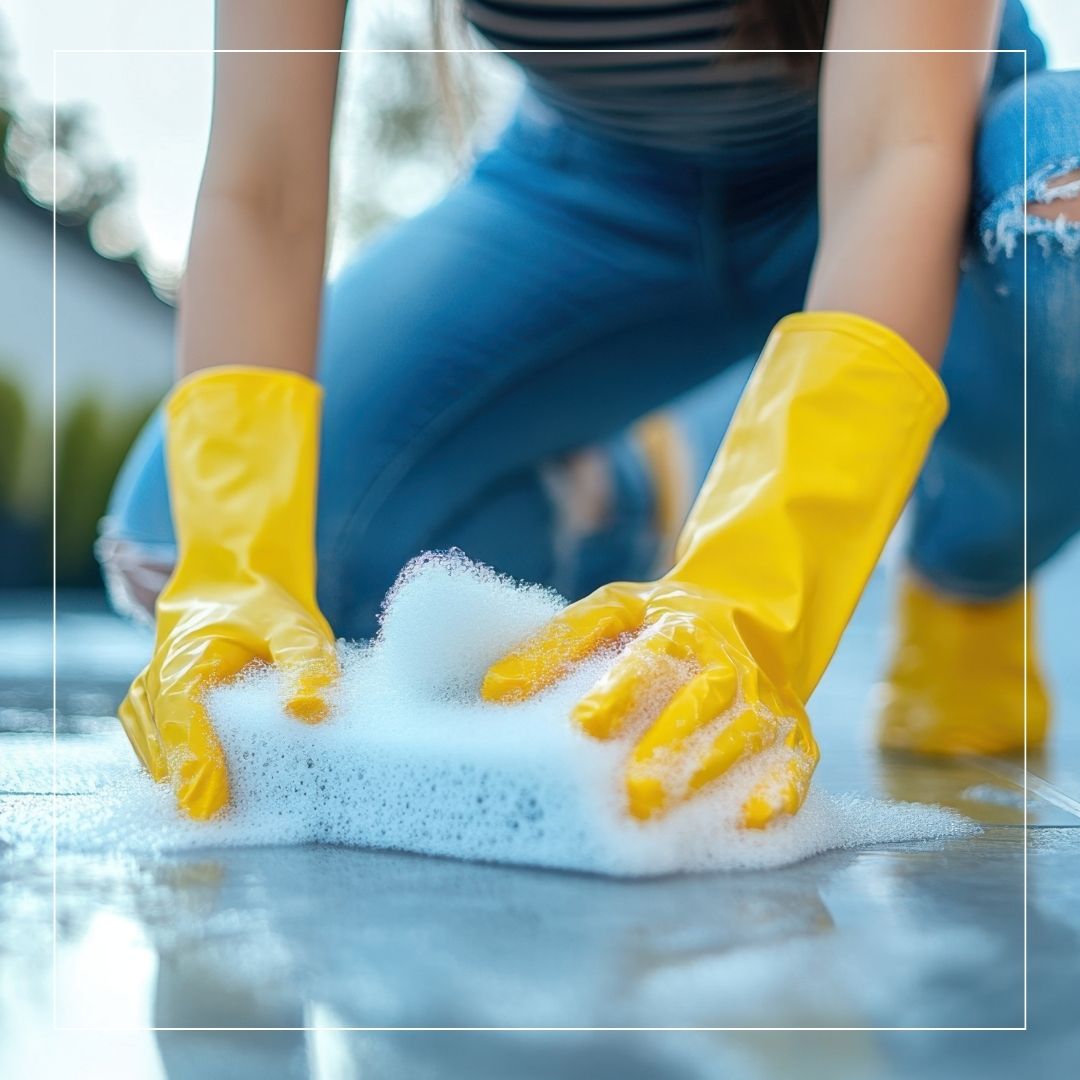 How to clean outdoor tiles with soapy water?