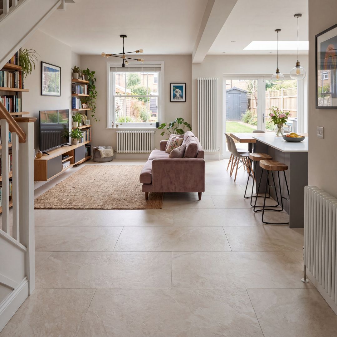 Living Room Floor Tile Ideas, Colours & Designs
