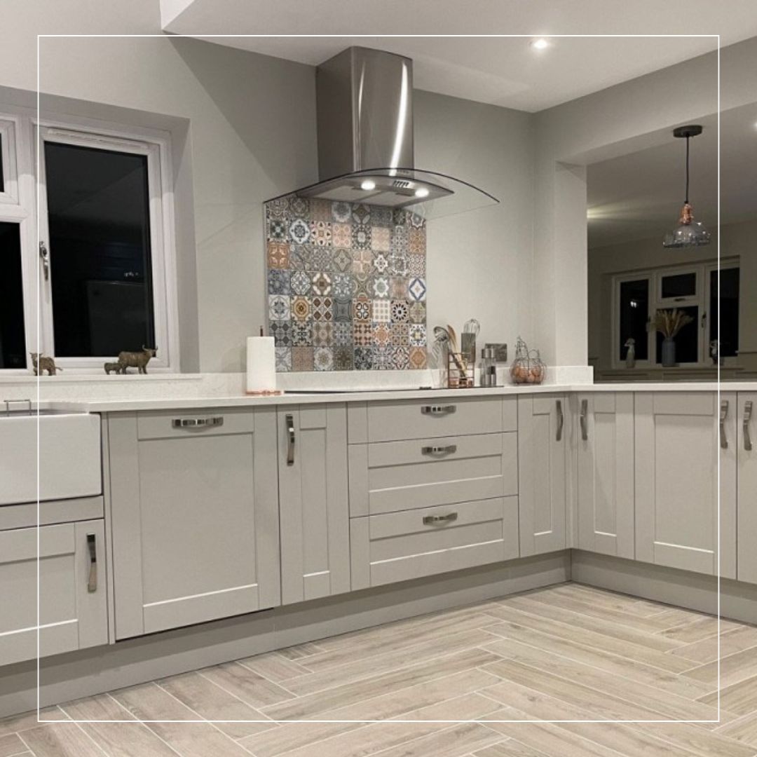 Patterned tiles for kitchen splash back