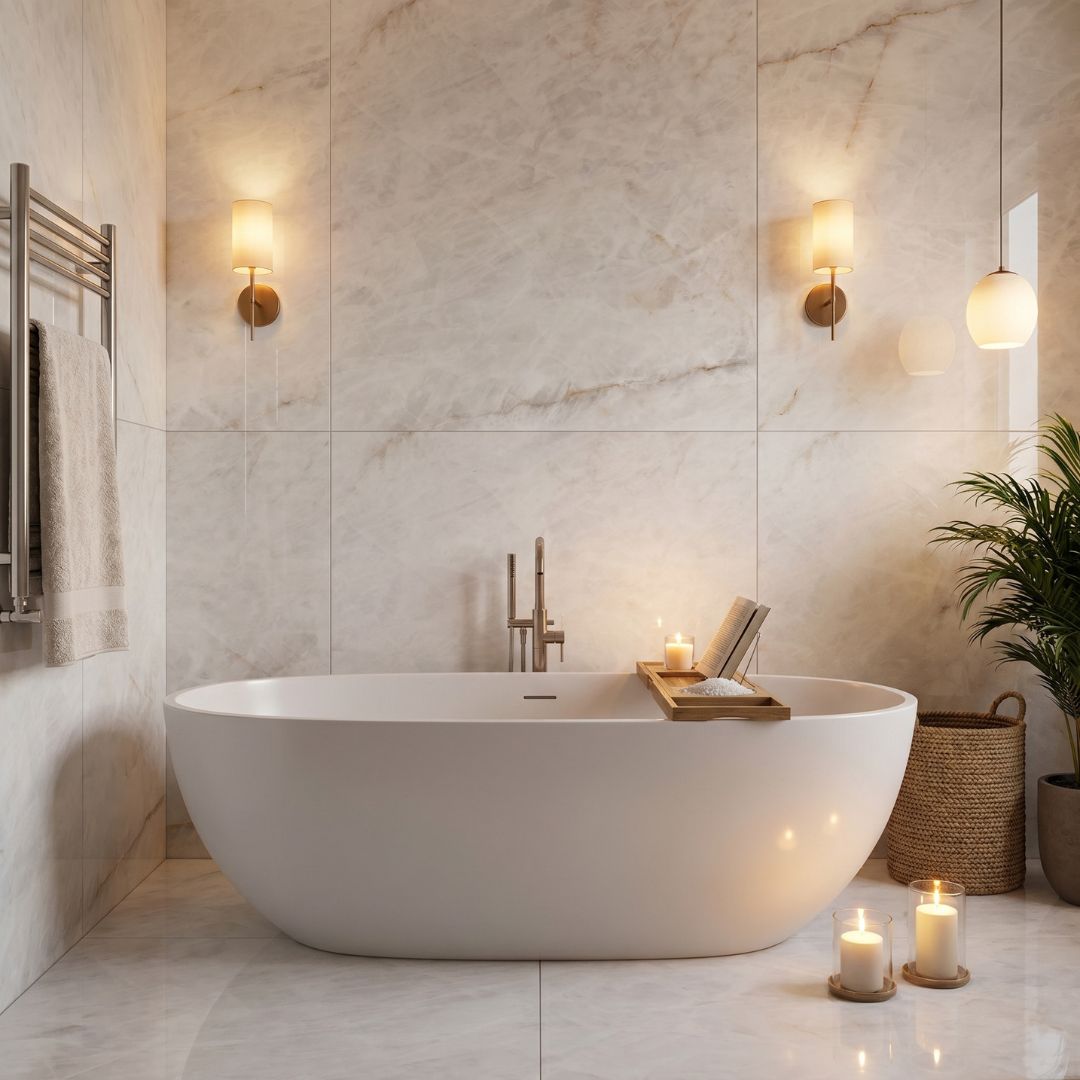White and marble bathroom design inspiration