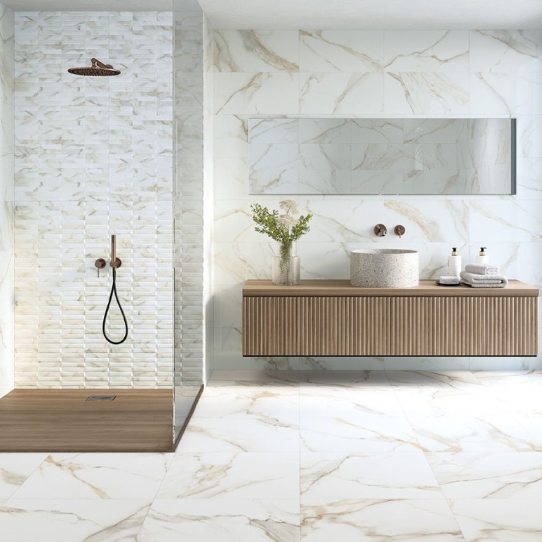 White and Marble Tones bathroom